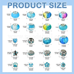 DIY Glass & Resin & Alloy Enamel European Beads Jewelry Making Finding Kit&nbsp;DIY-YW0009-01