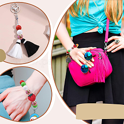30Pcs Roumd & Strawberry Food Grade Eco-Friendly Silicone Focal Beads&nbsp;SIL-YW0001-69