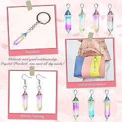 14Pcs 7 Colors Faceted Bullet Glass Pointed Pendants&nbsp;GLAA-CJ0001-71