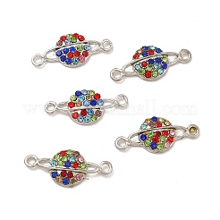 Alloy Connector Charms with Colorful Rhinestone&nbsp;FIND-H039-73P