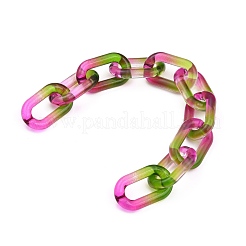 Handmade Two Tone Transparent Acrylic Cable Chains&nbsp;AJEW-JB00840-01