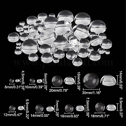 80Pcs 8 Style Transparent Glass Cabochons&nbsp;GGLA-HY0001-01