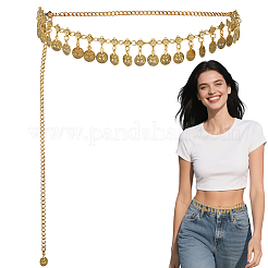 1Pc Tibetan Style Alloy Coin Tassel Waist Belly Chains for Women&nbsp;AJEW-GF0015-06AG