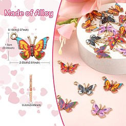 50Pcs 5 Styles Alloy Enamel Printed Pendants&nbsp;ENAM-CJ0003-63
