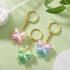 Butterfly UV Plating Rainbow Iridescent Acrylic Pendant Keychain&nbsp;KEYC-JKC00485
