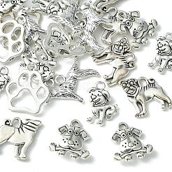 25Pcs 5 Style Tibetan Style Puppy Pendants&nbsp;TIBEP-YW0001-54