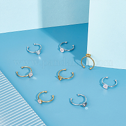 12Pcs 6 Styles 304 Stainless Steel Open Cuff Ring Components&nbsp;STAS-UN0061-30