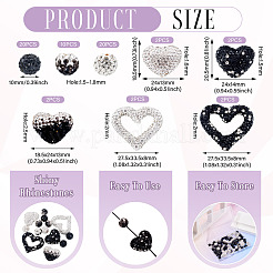 60Pcs 8 Styles Polymer Clay Rhinestone Beads&nbsp;CLAY-BT0001-13