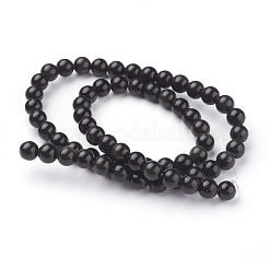 Natural Obsidian Beads Strands&nbsp;X-G-G099-6mm-24