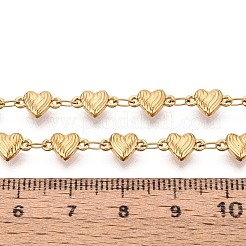 5M 304 Stainless Steel Stripe Heart Link Chains&nbsp;CHS-T071-62G