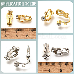 20Pcs 2 Colors 316 Surgical Stainless Steel Rhinestone Clip-on Earring Settings&nbsp;STAS-SP0001-95