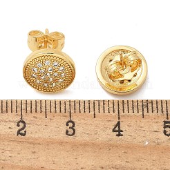 Brass Micro Pave Clear Cubic Zirconia Stud Earrings&nbsp;EJEW-D305-15G
