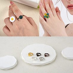 60Pcs 5 Colors Adjustable Brass Ring Components&nbsp;FIND-SZ0002-23-NR