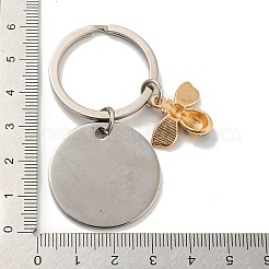 Teacher's Day Gift 201 Stainless Steel Flat Round with Word Keychains&nbsp;KEYC-E040-07P