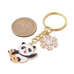 Snowflake & Panda Alloy Enamel Pendant Keychains&nbsp;KEYC-JKC00630-04