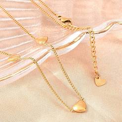 304 Stainless Steel Heart Pendant Twisted Chain Necklaces for Women&nbsp;SA-D001-05G