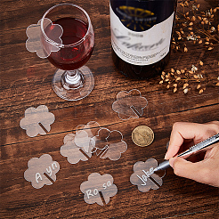 Flower Acrylic Wine Glass Charms Tag&nbsp;AJEW-WH0248-384A