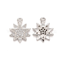 Brass Micro Pave Clear Cubic Zirconia Charms&nbsp;KK-A156-20P