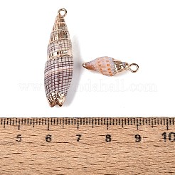 Electroplate Natural Spiral Shell Pendants&nbsp;SSHEL-Q100-49G