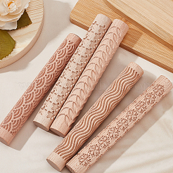 5Pcs 5 Style Wooden Rolling Pin&nbsp;DIY-GF0004-95