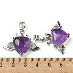 Natural Amethyst with Clear Cubic Zirconia Pendants&nbsp;G-G133-02P-22
