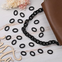 Opaque Spray Painted Acrylic Linking Rings&nbsp;OACR-S021-27A-C01