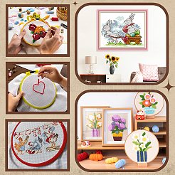 7Pcs 7 Colors Cotton Rectangle Cross-Stitch Fabric&nbsp;AJEW-AR0004-81