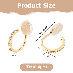 2 Pairs Brass Clip-on Earrings&nbsp;EJEW-HS0001-20G