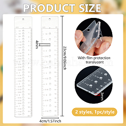 2Pcs 2 Styles Acrylic Rulers&nbsp;AJEW-WH0270-327