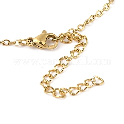 Summer Beach 304 Stainless Steel & ABS Imitation Pearl Pendant Necklaces&nbsp;NJEW-P314-01G