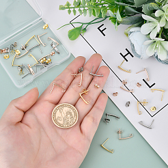 30Pcs 3 Color 304 Stainless Steel Stud Earring Findings &nbsp;STAS-DC0004-46