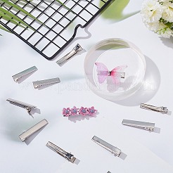 100Pcs 2 Styles Iron Flat Alligator Hair Clip Findings&nbsp;IFIN-SC0001-65