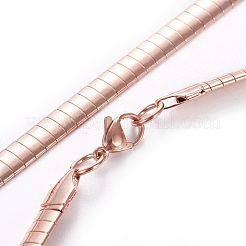 304 Stainless Steel Choker Necklaces and Bangles Jewelry Sets&nbsp;SJEW-L144-A01-RG