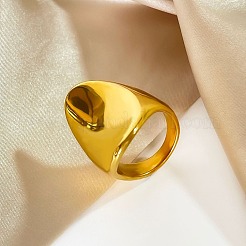 Oval 304 Stainless Steel Finger Rings for Women&nbsp;RJEW-G367-01G