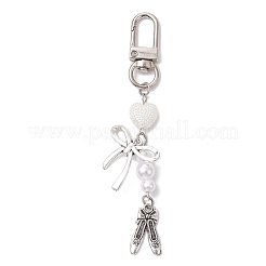 Alloy Bowknot & Ballet Dancer Shoe Pendant Decorations&nbsp;HJEW-JM02542