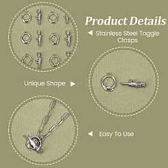 10Pcs 304 Stainless Steel Toggle Clasps&nbsp;STAS-SC0010-67
