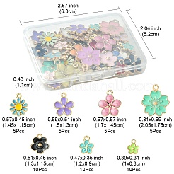50Pcs 7 Styles Alloy Enamel Charms&nbsp;ENAM-YW0003-10