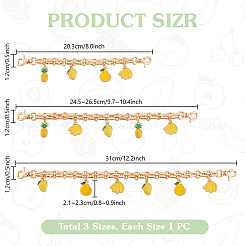 3Pcs 3 Styles Iron Chain Bag Handles&nbsp;AJEW-PH01580