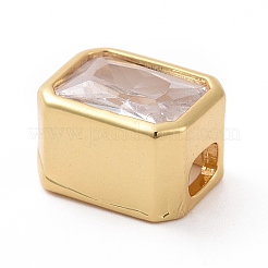 Eco-friendly Brass Micro Pave Clear Cubic Zirconia Beads&nbsp;KK-D079-25G