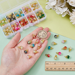 100Pcs 10 Colors Alloy Glass Pendants&nbsp;PALLOY-PH01832