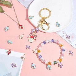 40 Pieces Mushroom Charms Pendant Alloy Enamel Mushroom Charm Mixed Color for Jewelry Necklace Earring Bracelet Making Crafts&nbsp;JX733A