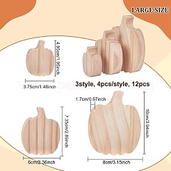 12Pcs 3 Style Halloween Theme Unfinished Wood Decorative Supplies&nbsp;DIY-OC0004-14