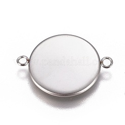 Non-Tarnish 304 Stainless Steel Cabochon Connector Settings&nbsp;STAS-G127-14-16mm-P