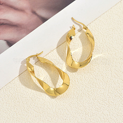 Twisted Oval Stainless Steel Hoop Earrings&nbsp;NI5341