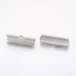 Tarnish Resistant 304 Stainless Steel Ribbon Crimp Ends&nbsp;STAS-G187-24P-25mm
