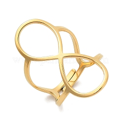 Hollow Number 8 304 Stainless Steel Open Cuff Rings for Women&nbsp;RJEW-Q007-04G