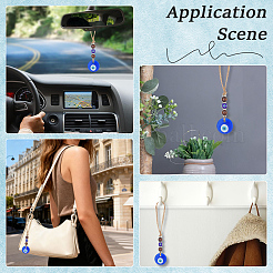 1Pc Glass Blue Evil Eye Pendant Decorations&nbsp;HJEW-CN0001-42B