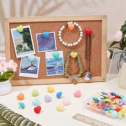55Pcs 11 Colors Heart Pattern Plastic & Iron Push Pins Set&nbsp;AJEW-AR00004