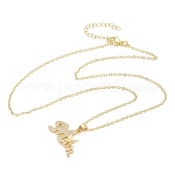 Mother's Day Brass Micro Pave Clear Cubic Zirconia Pendant Necklaces for Women&nbsp;NJEW-Q021-01A-G