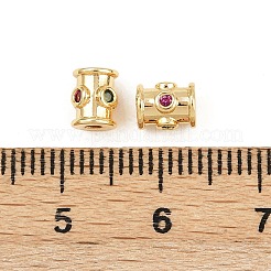 Brass Micro Pave Cubic Zirconia Beads&nbsp;KK-H078-17G